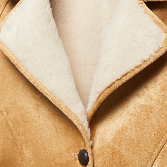 Mango shearling lined coat with buttons S - Picture 9 of 10